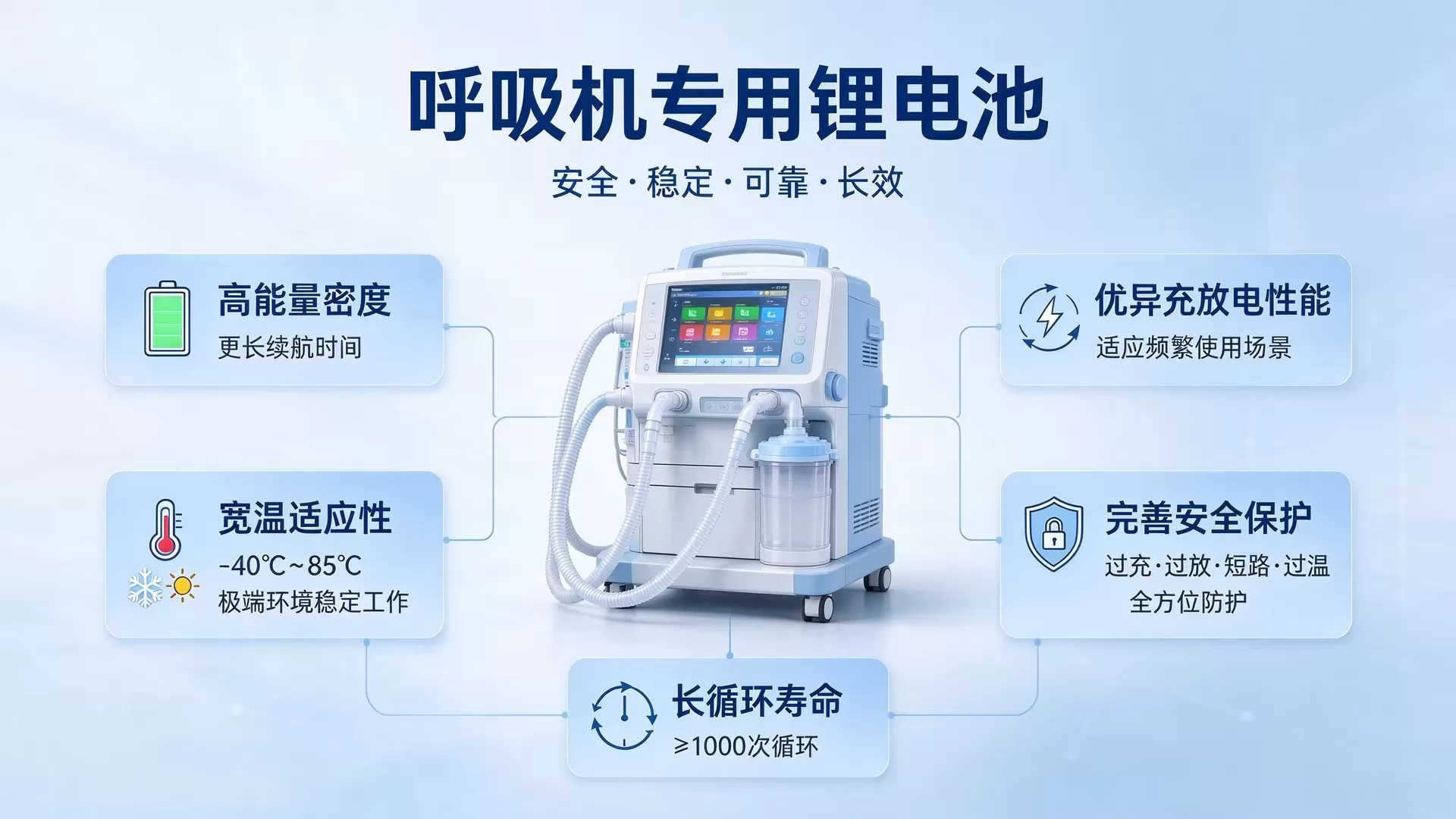 生命守护的动力基石：  倍特力聚合物电池，筑牢医用呼吸机底层安全防线