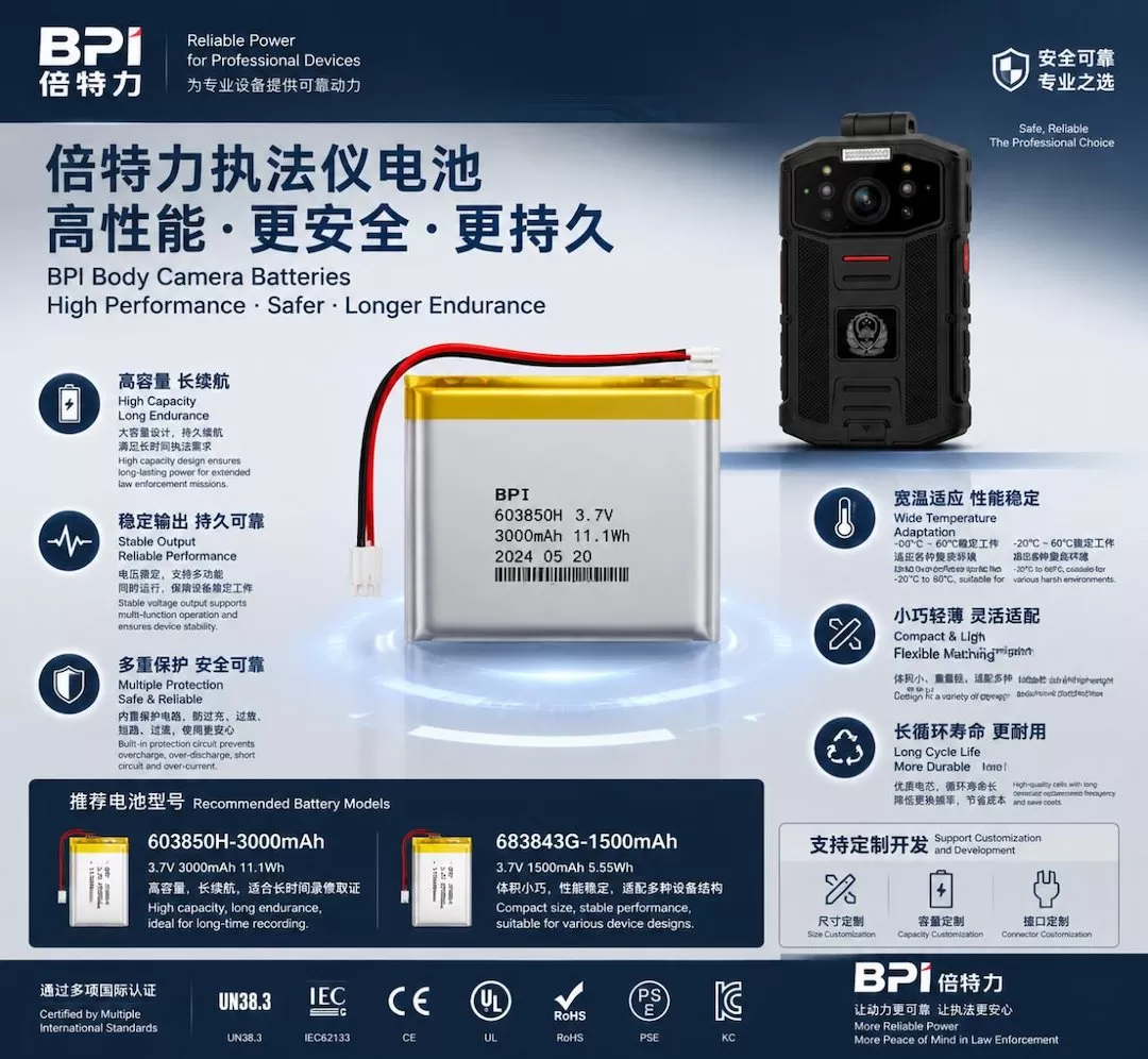 守护每一次现场记录:倍特力电池为智能执法仪提供可靠动力保障 守护每一次现场记录:倍特力电池为智能执法仪提供可靠动力保障