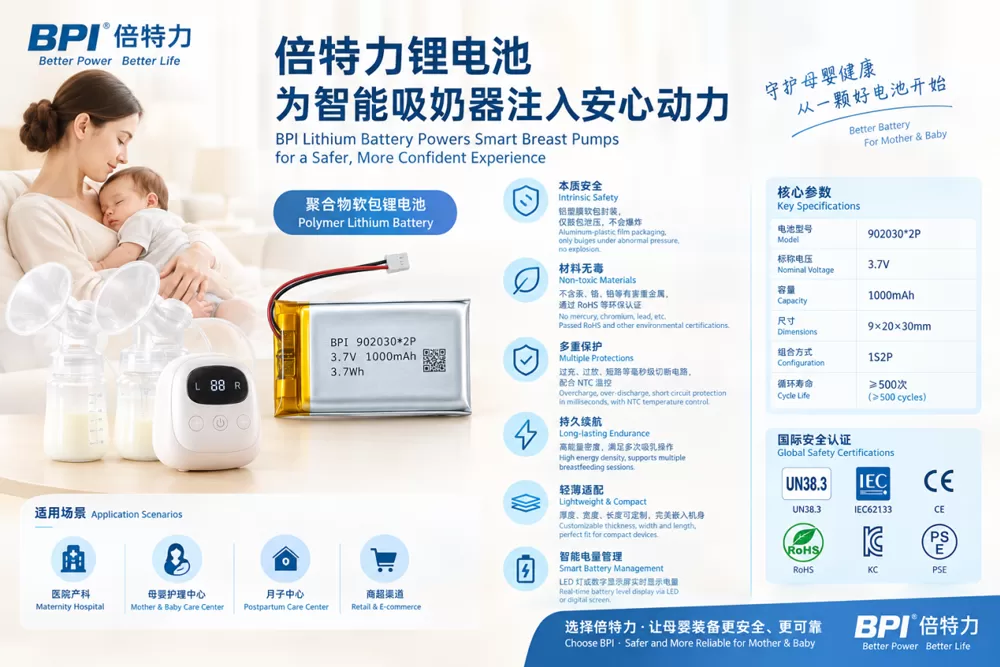 无声的守护:倍特力锂电池在智能吸奶器领域的技术价值 无声的守护:倍特力锂电池在智能吸奶器领域的技术价值