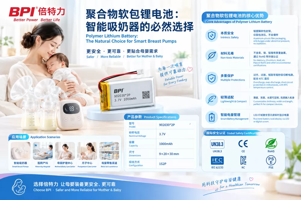 无声的守护:倍特力锂电池在智能吸奶器领域的技术价值 无声的守护:倍特力锂电池在智能吸奶器领域的技术价值