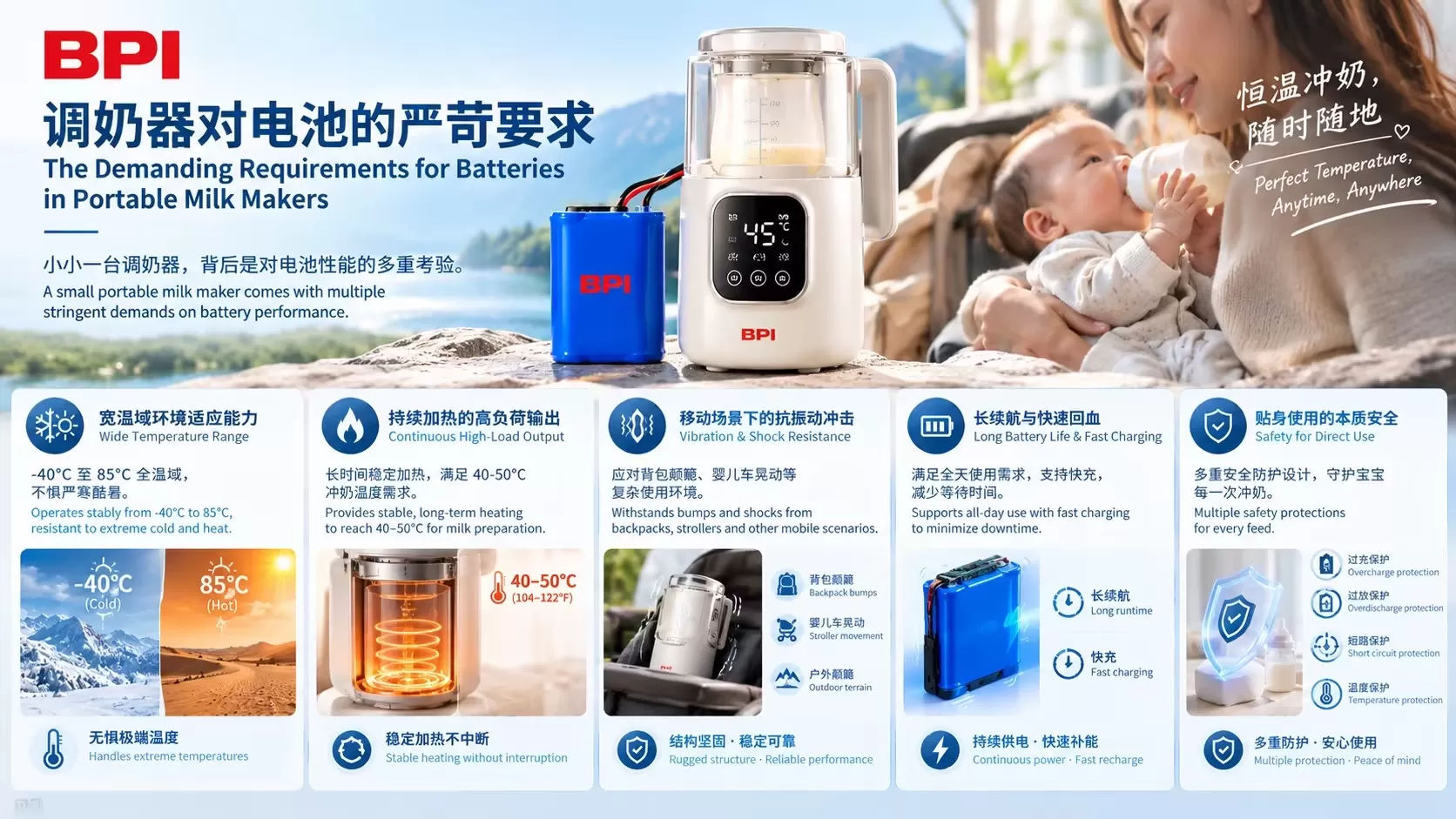 看不见的“恒温守护者”：倍特力锂电池在便携调奶器领域的技术价值
